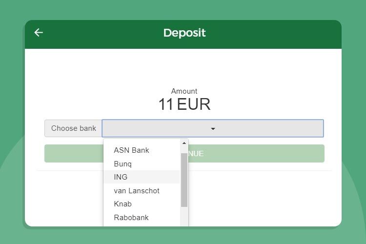 Casino iDEAL Betalen - Kies Bank en Bedrag