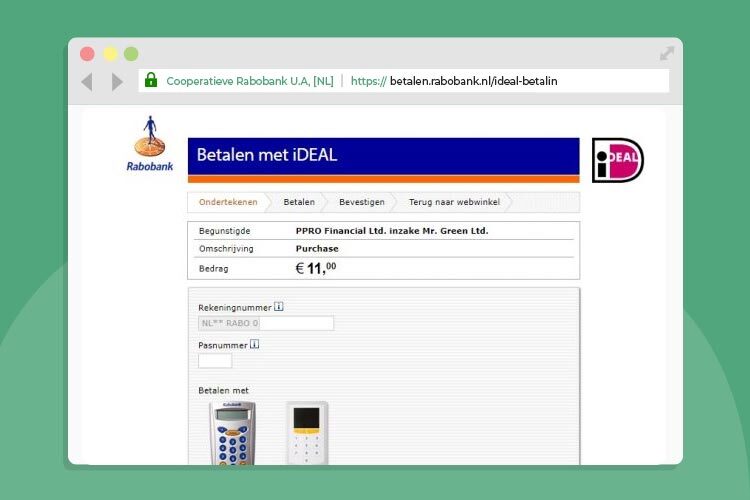 Online Casino iDEAL - Betaalscherm 