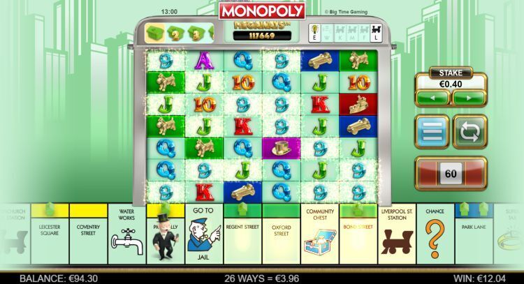Monopoly Megaways slot Big Time Gaming win