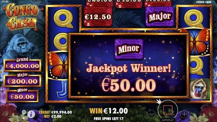 Congo Cash slot bonus win