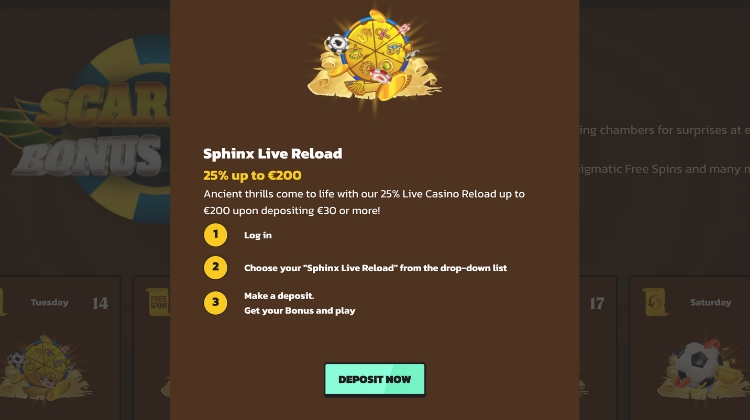 Scarabet Beste Casino Reload Bonus