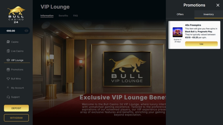 Bull Casino 24 No Deposit Spins