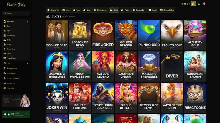 Golden Billy Casino Spelaanbod