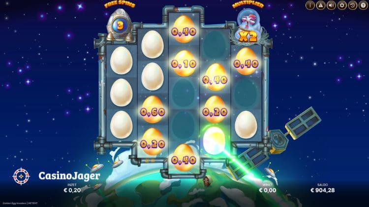 Golden Egg Invaders Free Spins Bonus